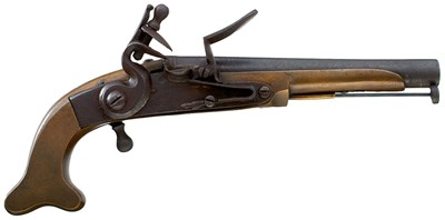 Lot 279 - A SCARCE 25-BORE FLINTLOCK SCOTTISH REGIMENTAL SERVICE PISTOL THE 42ND REGIMENT OF FOOT OR BLACK WATCH