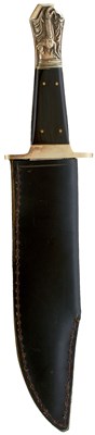 Lot 566 - A COFFIN POMMEL BOWIE KNIFE BY MIDDLETON & SONS