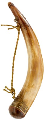 Lot 517 - A LATE 18TH CENTURY SCOTTISH POWDER HORN