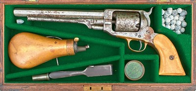 Lot 379 - A CASED .36 CALIBRE SIX-SHOT PERCUSSION WHITNEY NAVY REVOLVER