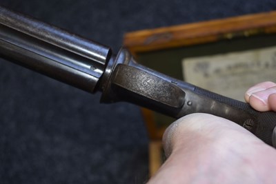 Lot 351 - A SCARCE 54-BORE FOUR-BARRELLED PERCUSSION PEPPERBOX REVOLVER BY REILLY