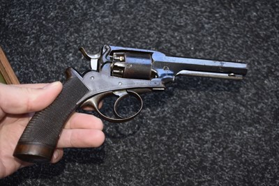 Lot 354 - A CASED 120-BORE FIVE-SHOT PERCUSSION 2ND MODEL DEANE HARDING REVOLVER