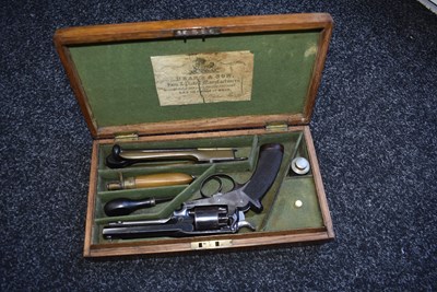 Lot 354 - A CASED 120-BORE FIVE-SHOT PERCUSSION 2ND MODEL DEANE HARDING REVOLVER