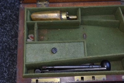 Lot 350 - A GOOD CASED 58-BORE SIX-SHOT PERCUSSION PEPPERBOX REVOLVER BY DOOLEY