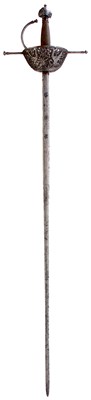 Lot 226 - A COMPOSITE MID-17TH CENTURY SPANISH CUP HILT RAPIER