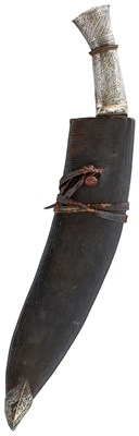 Lot 87 - A WHITE METAL MOUNTED INDIAN KUKRI