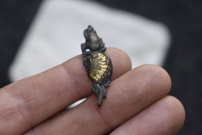 Lot 41 - FIVE VARIOUS PAIRS OF SOFT METAL MENUKI