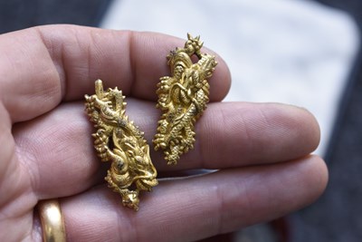Lot 41 - FIVE VARIOUS PAIRS OF SOFT METAL MENUKI