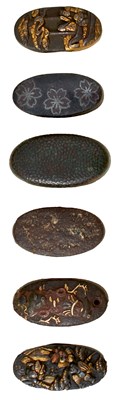 Lot 42 - A COLLECTION OF SIX VARIOUS FUCHI AND SIX VARIOUS KASHIRA