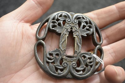 Lot 36 - THREE IRON SUKASHI TSUBA