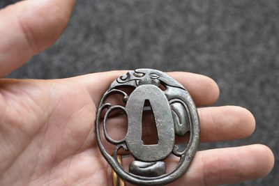 Lot 36 - THREE IRON SUKASHI TSUBA