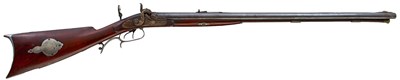 Lot 564 - AN AMERICAN .40 CALIBRE AND 14-BORE PERCUSSION RIFLE AND SHOTGUN