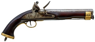 Lot 424 - A .690 CALIBRE FLINTLOCK BELGIAN SEA SERVICE PISTOL