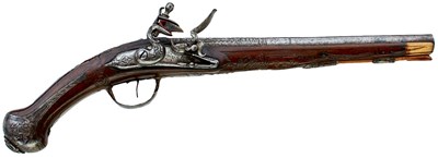 Lot 107 - A 20-BORE FLINTLOCK OTTOMAN OR TURKISH HOLSTER PISTOL