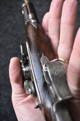 Lot 317 - A 32-BORE FLINTLOCK TRAVELLING PISTOL BY SMITH