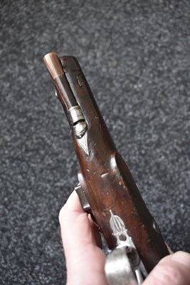 Lot 317 - A 32-BORE FLINTLOCK TRAVELLING PISTOL BY SMITH