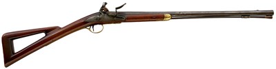 Lot 428 - AN 18-BORE FLINTLOCK SKELETON STOCKED SPORTING CARBINE OR GUN BY GRIFFIN & TOW