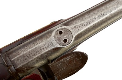 Lot 412 - A VERY RARE 13-BORE FLINTLOCK BREECH LOADING RIFLE BY CLEMETSHAW OF ALDBROUGH