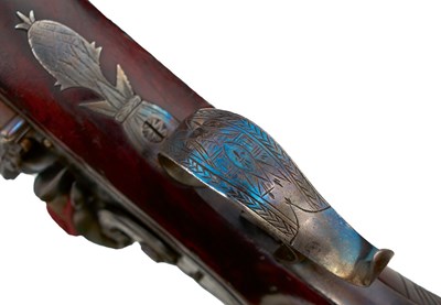 Lot 310 - A CASED PAIR OF 25-BORE IRISH FLINTLOCK DUELLING PISTOLS BY THOMAS FOWLER OF DUBLIN