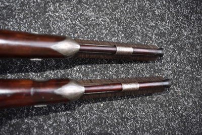 Lot 310 - A CASED PAIR OF 25-BORE IRISH FLINTLOCK DUELLING PISTOLS BY THOMAS FOWLER OF DUBLIN