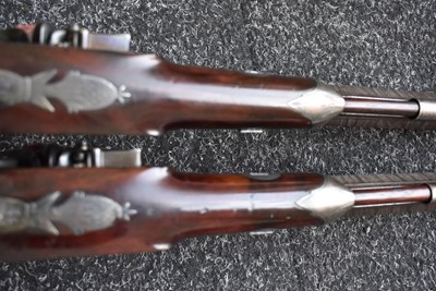 Lot 310 - A CASED PAIR OF 25-BORE IRISH FLINTLOCK DUELLING PISTOLS BY THOMAS FOWLER OF DUBLIN
