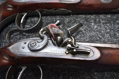 Lot 310 - A CASED PAIR OF 25-BORE IRISH FLINTLOCK DUELLING PISTOLS BY THOMAS FOWLER OF DUBLIN