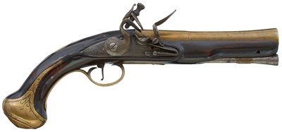Lot 314 - AN 18TH CENTURY 10-BORE FLINTLOCK BLUNDERBUSS PISTOL BY WILLIAM REYNOLDS