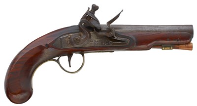 Lot 316 - A 28-BORE FLINTLOCK OVERCOAT OR TRAVELLING PISTOL BY KETLAND & CO.