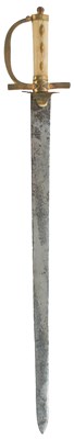 Lot 261 - AN 18TH CENTURY GERMAN HUNTING HANGER OR SWORD