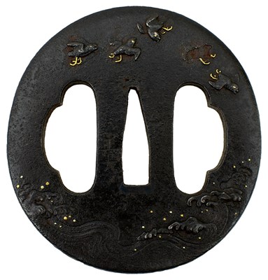 Lot 19 - AN OVAL IRON TSUBA