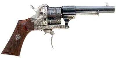 Lot 359 - A PRISTINE 7MM SIX-SHOT PINFIRE REVOLVER BY LEFAUCHEUX