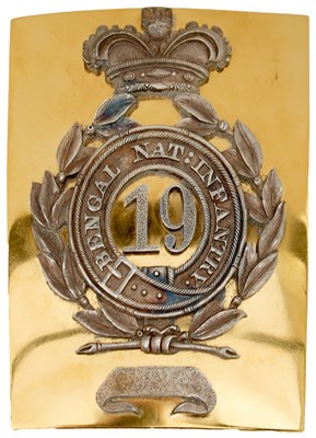 Lot 625 - OF INDIAN ARMY INTEREST: A 19TH (BENGAL NATIVE INFANTRY) REGIMENT OFFICER'S SHOULDER BELT PLATE