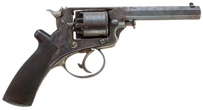 Lot 357 - AN 80-BORE FIVE-SHOT PERCUSSION FOURTH MODEL TRANTER REVOLVER BY CHARLES LANCASTER