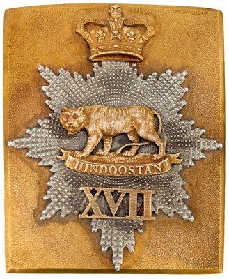 Lot 614 - A 17TH (LEICESTERSHIRE) REGIMENT OFFICER'S SHOULDER BELT PLATE