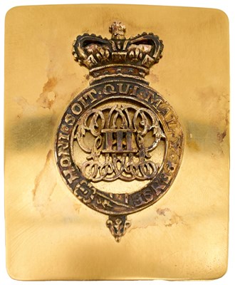 Lot 616 - A WATERLOO PERIOD 1ST REGIMENT OF FOOT OR GRENADIER GUARDS OFFICER'S SHOULDER BELT PLATE