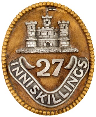 Lot 610 - AN IRISH 27TH (INNISKILLING) REGIMENT OFFICER'S SHOULDER BELT PLATE