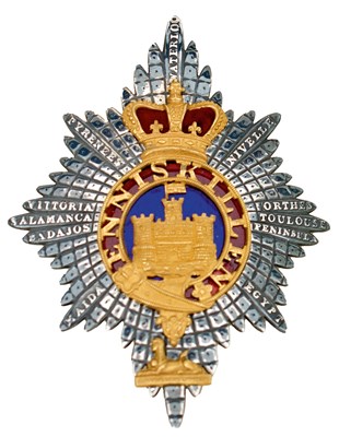 Lot 598 - A REGENCY IRISH 27TH (ENNISKILLEN) REGIMENT LIGHT COMPANY OFFICER'S SHAKO PLATE