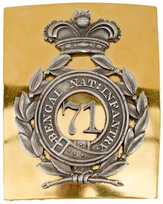 Lot 623 - OF INDIAN ARMY INTEREST: A 71ST (BENGAL NATIVE INFANTRY) REGIMENT OFFICER'S SHOULDER BELT PLATE