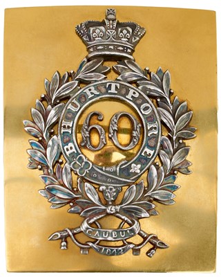Lot 624 - OF INDIAN ARMY INTEREST: A 60TH (BENGAL NATIVE INFANTRY) REGIMENT OFFICER'S SHOULDER BELT PLATE