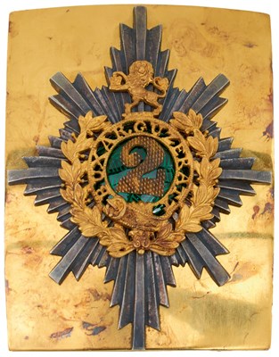 Lot 626 - OF INDIAN ARMY INTEREST: A 2ND (BENGAL NATIVE INFANTRY) REGIMENT OFFICER'S SHOULDER BELT PLATE