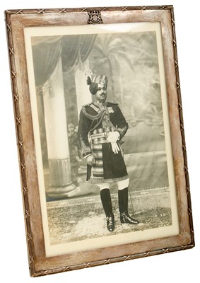 Lot 90 - A BLACK AND WHITE PORTRAIT PHOTOGRAPH OF MAHARAJAH SADUL SINGH OF BIKANER (1902-1950)
