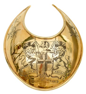 Lot 601 - A FINE SILVER GILT OFFICER'S GORGET OF THE HONOURABLE EAST INDIA COMPANY