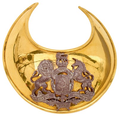 Lot 600 - A WATERLOO PERIOD GEORGIAN OFFICER'S GORGET OF THE GRENADIER GUARDS