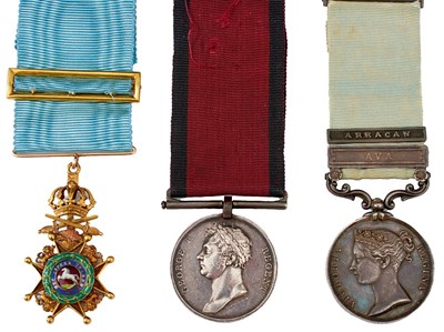 Lot 595 - OF WATERLOO INTEREST: THE MEDALS OF MAJOR GENERAL JOHN CLARKE