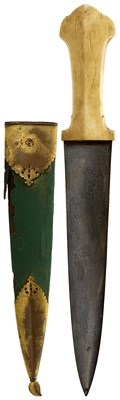 Lot 138 - A 19TH CENTURY TURKISH OR OTTOMAN KINDJAL OR DAGGER
