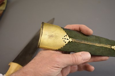 Lot 138 - A 19TH CENTURY TURKISH OR OTTOMAN KINDJAL OR DAGGER