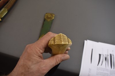 Lot 138 - A 19TH CENTURY TURKISH OR OTTOMAN KINDJAL OR DAGGER