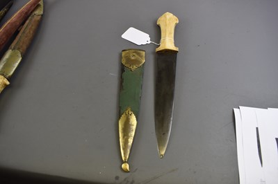 Lot 138 - A 19TH CENTURY TURKISH OR OTTOMAN KINDJAL OR DAGGER