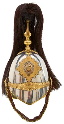 Lot 558 - A VICTORIAN 1871 PATTERN OFFICER'S HELMET OF THE ROYAL DRAGOONS