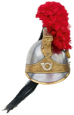 Lot 568 - A FRENCH MODEL 1910 CHASSEURS A CHEVAL HELMET